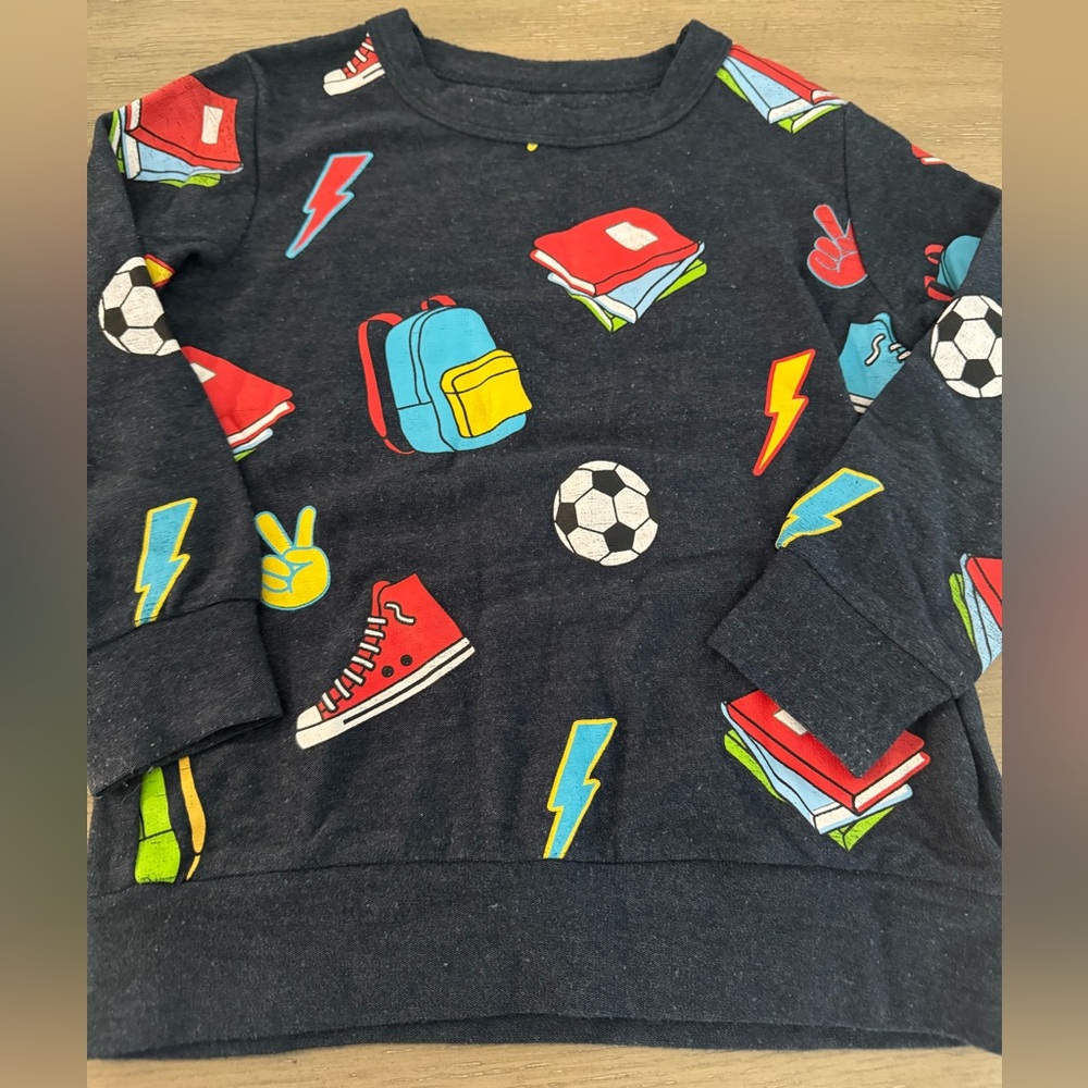 Chaser Kids Graphic Sweatshirt - Black with Multicolor Accents‎